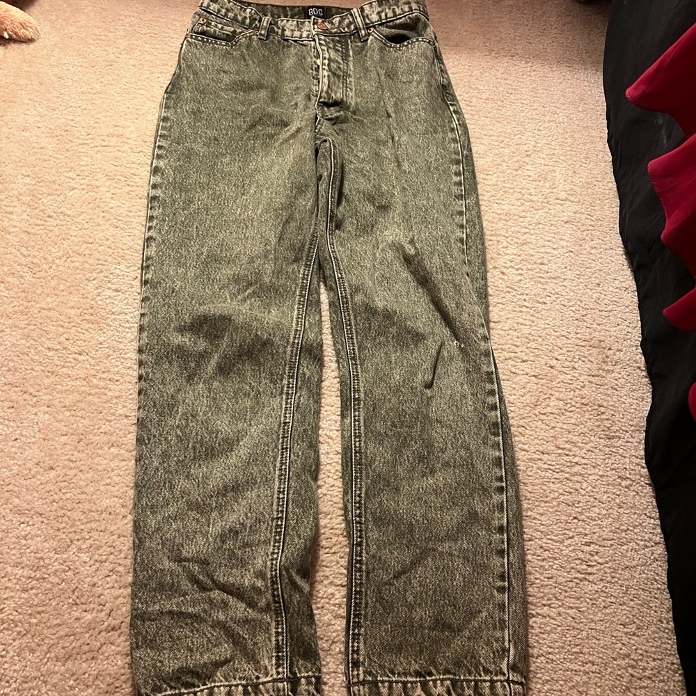 Urban Outfitters Green Acid Wash Jeans